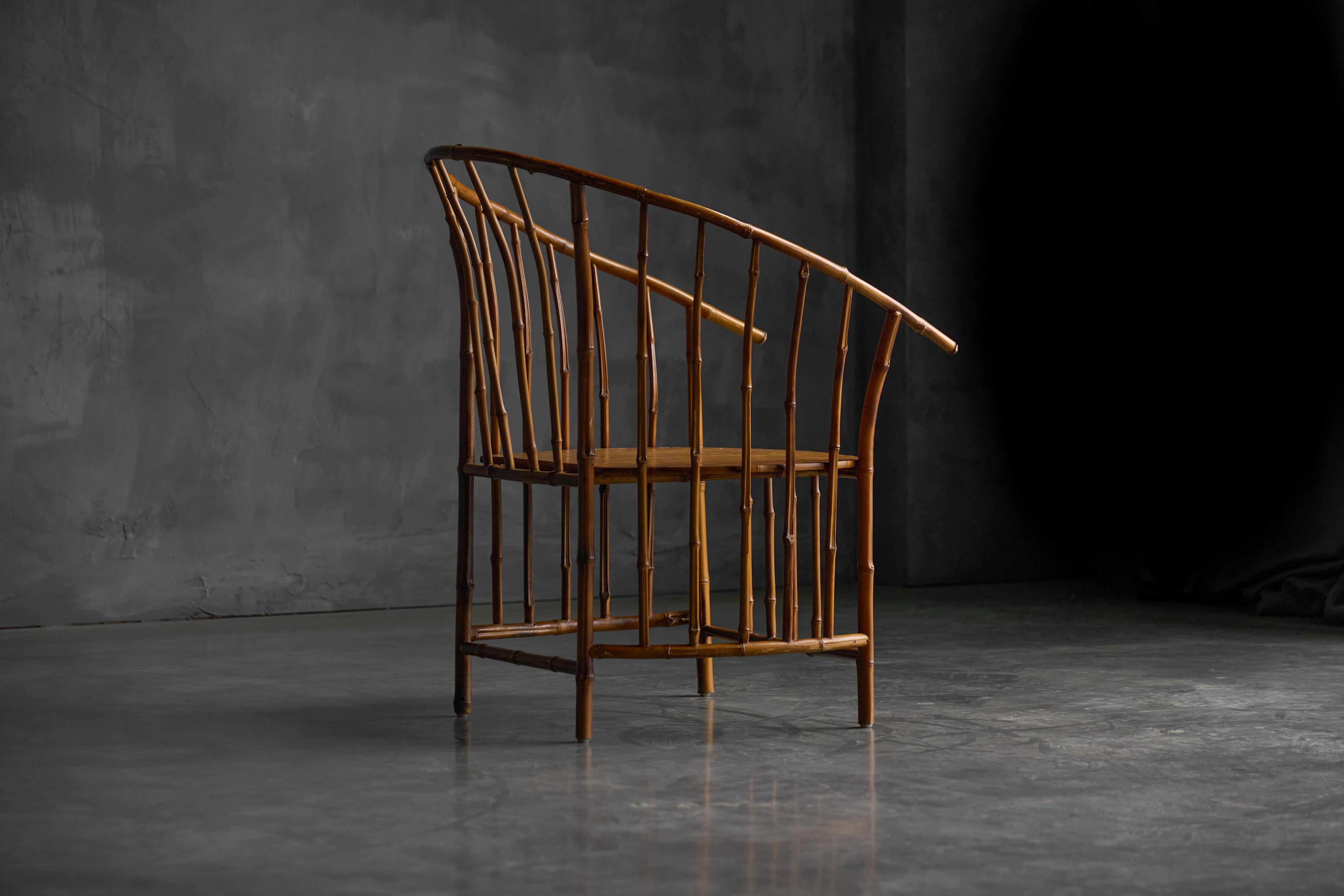 Fauteuils rustiques en bambou Wabi Sabi, France, 1970 en vente 7