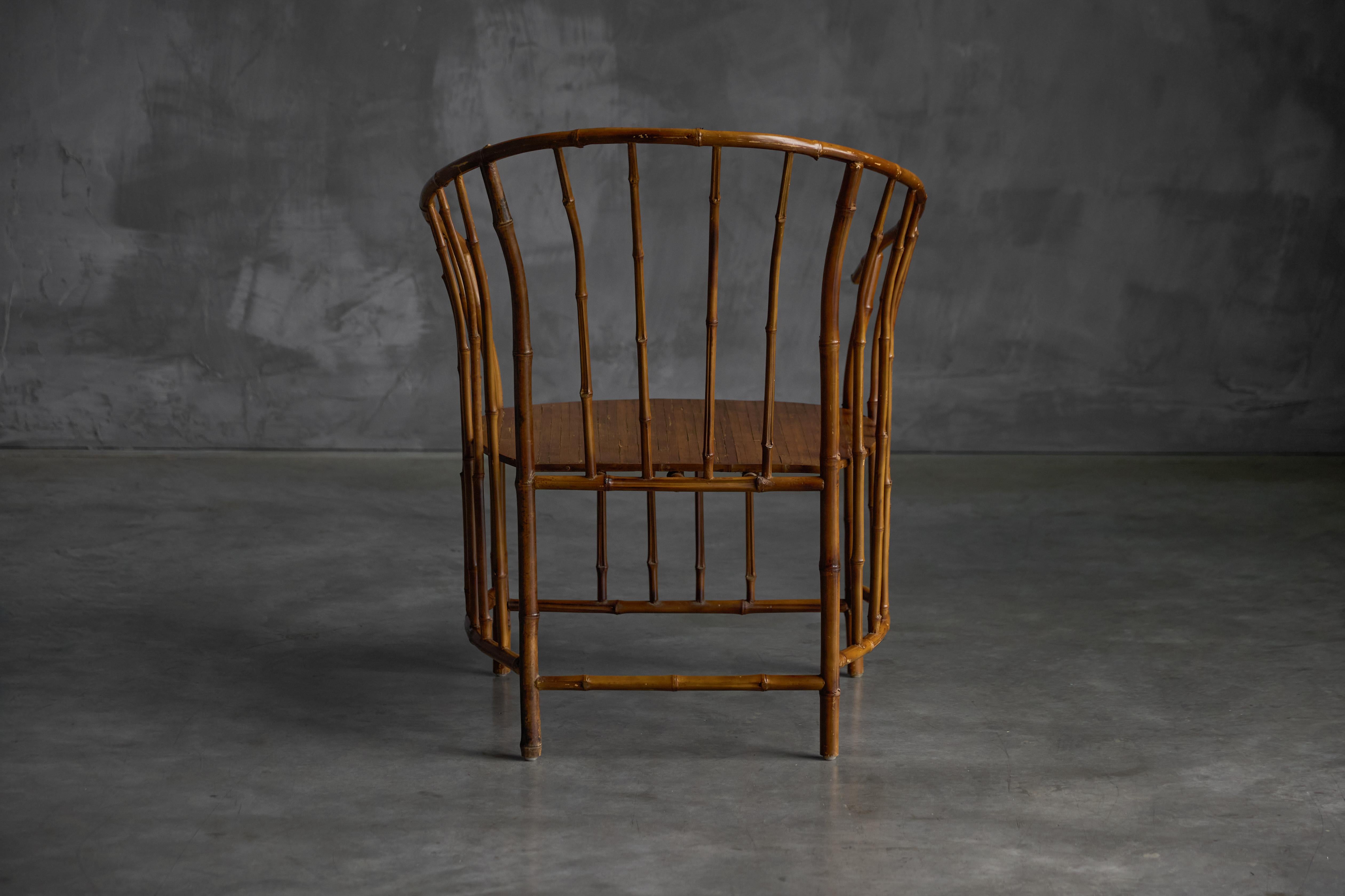Fauteuils rustiques en bambou Wabi Sabi, France, 1970 en vente 8