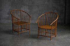 Sillones rústicos Wabi Sabi de bambú, Francia, años 70