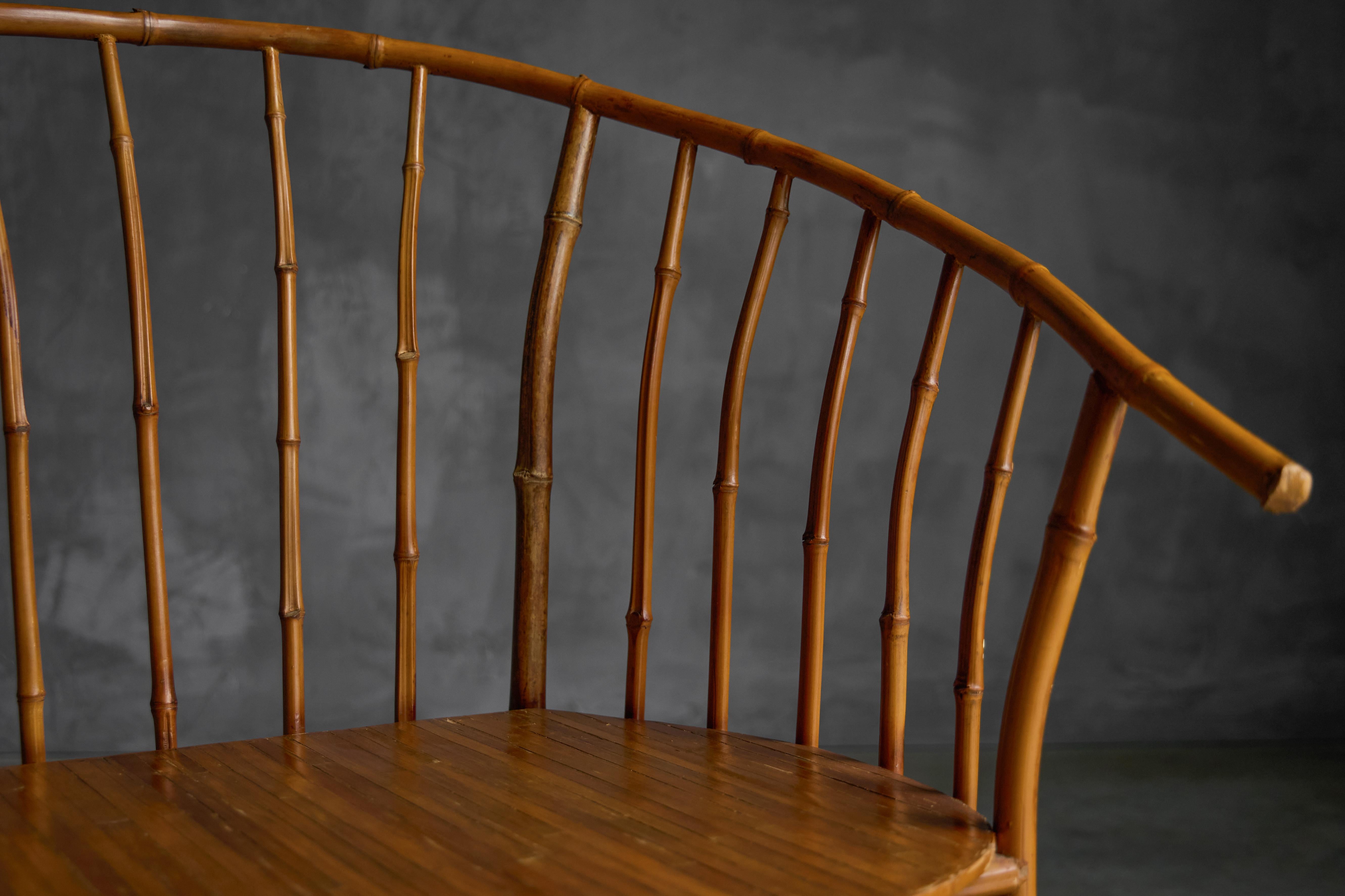 Bambou Fauteuils rustiques en bambou Wabi Sabi, France, 1970 en vente