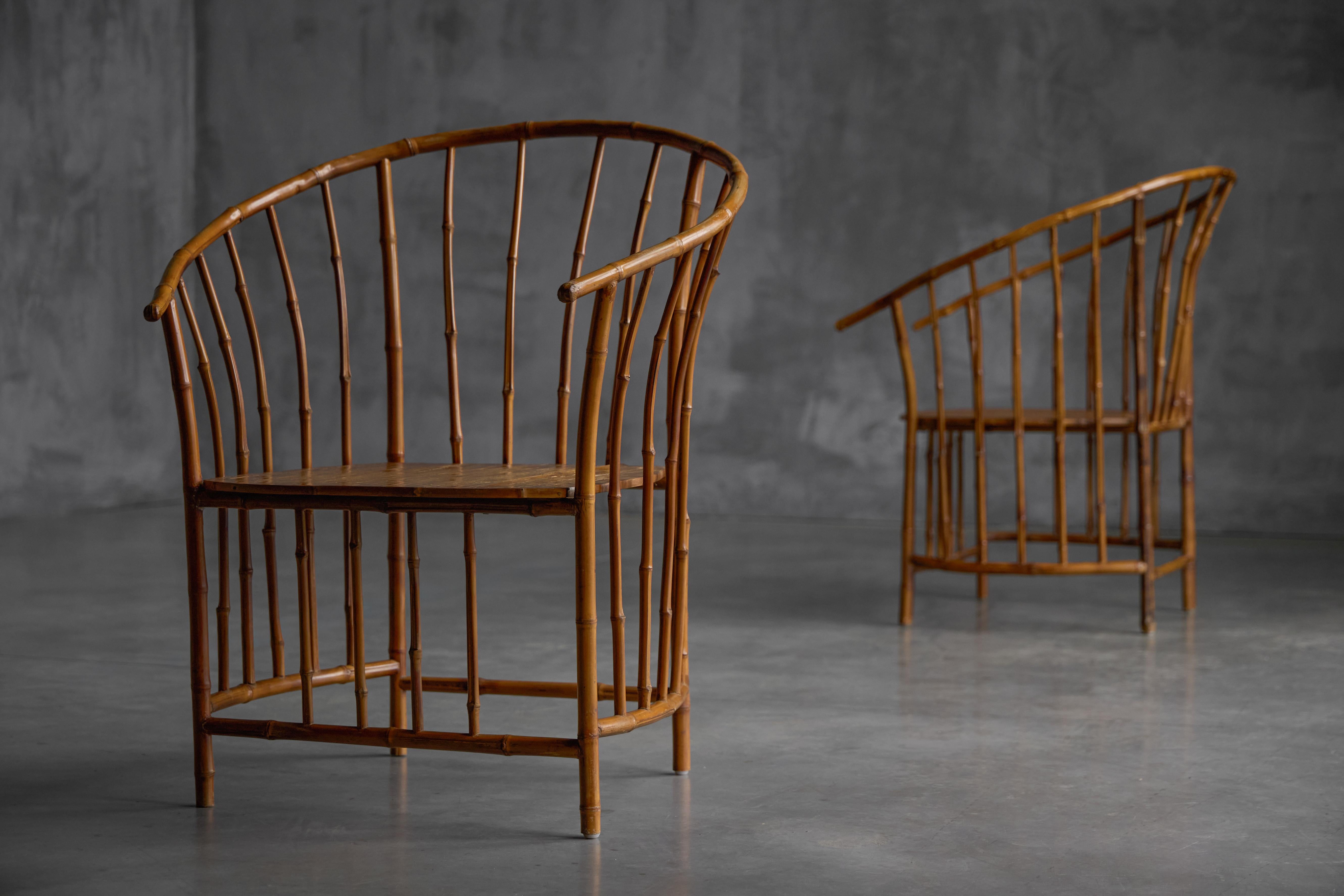 Fauteuils rustiques en bambou Wabi Sabi, France, 1970 en vente 1