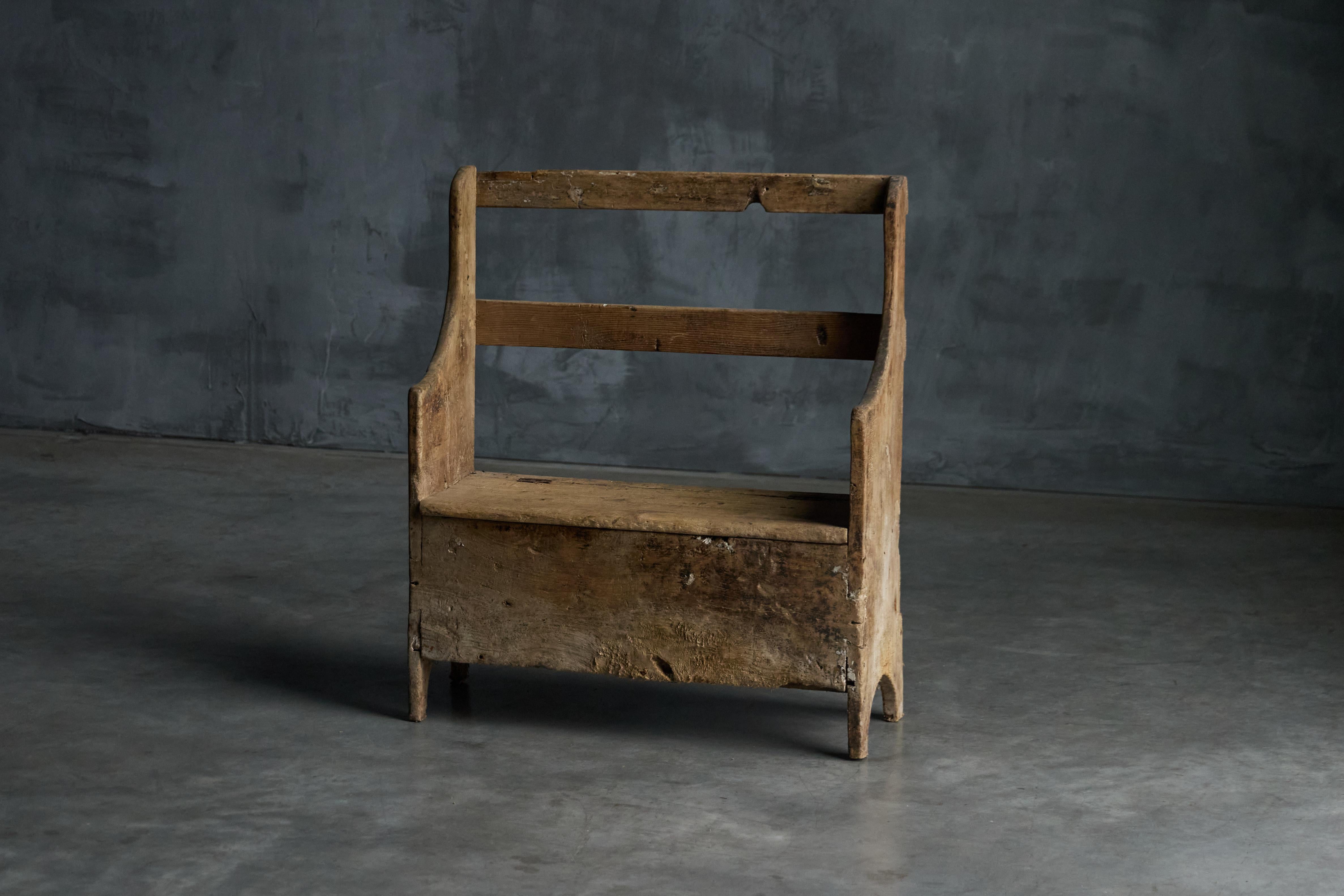 Bois Banc rustique Wabi Sabi, France, 19ème siècle en vente