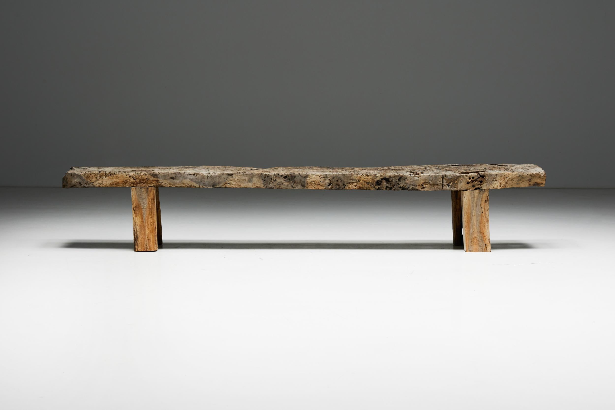 Rustic Wabi Sabi Bench, France, Early 20th Century In Excellent Condition In Antwerp, BE