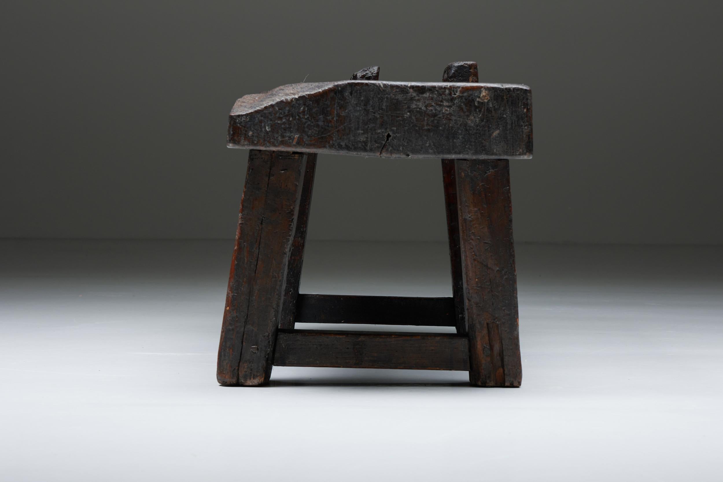 Rustique Wabi-Sabi Brown Pièce polyvalente, table console, table d'appoint, banc, années 1920 État moyen - En vente à Antwerp, BE