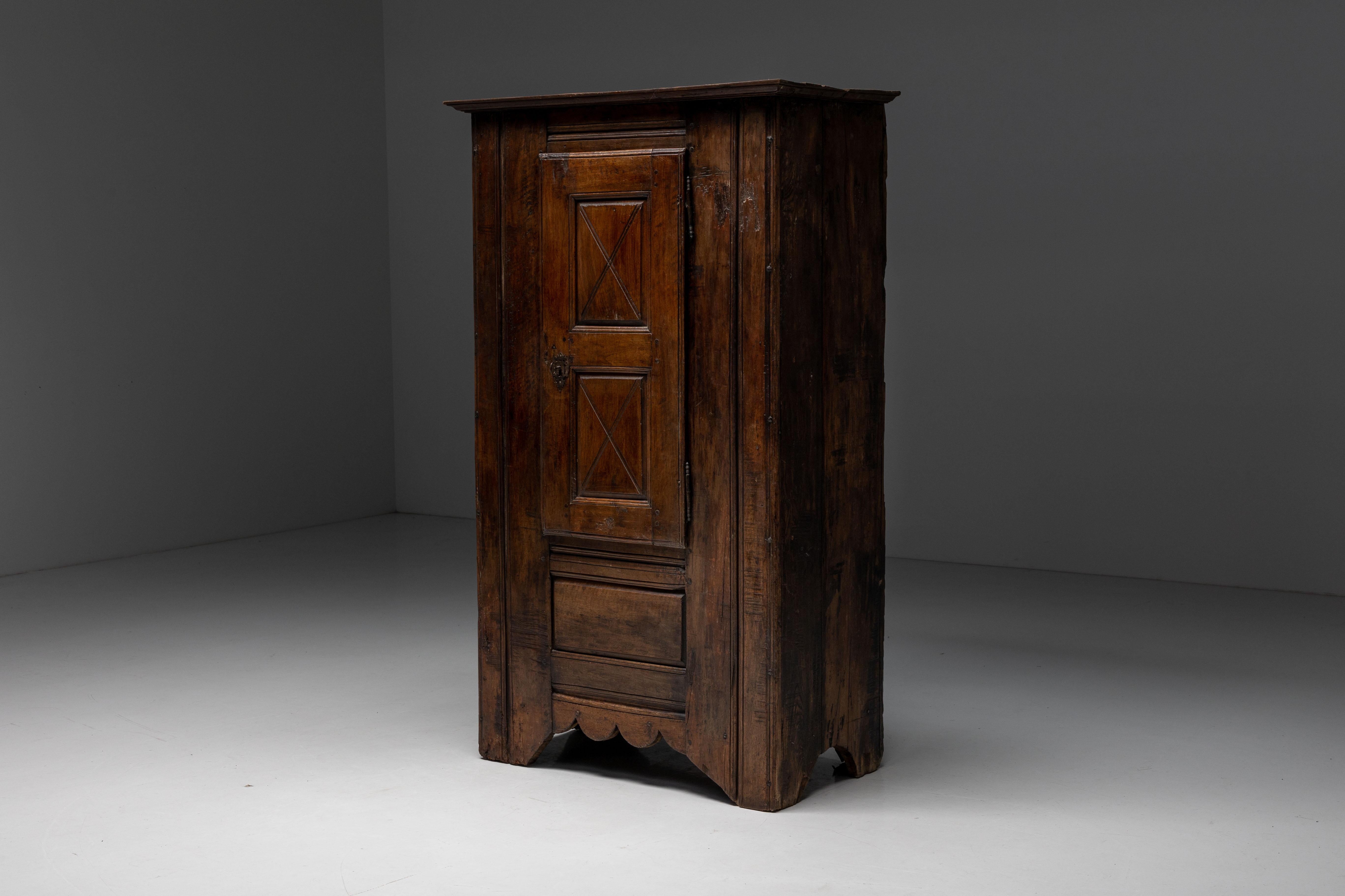 French Rustic Wabi Sabi Cabinet, France, 19th Century For Sale
