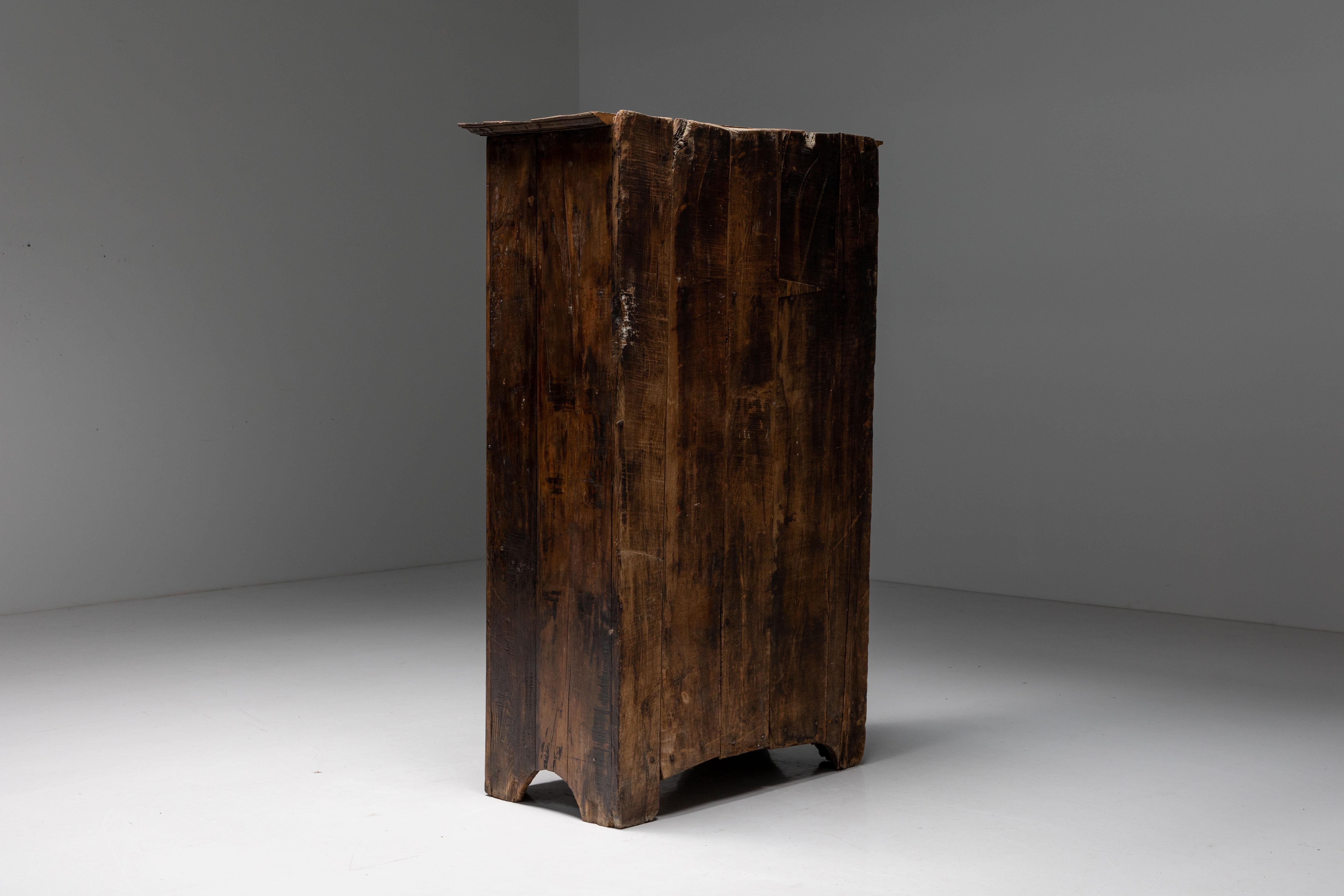 Wood Rustic Wabi Sabi Cabinet, France, 19th Century For Sale