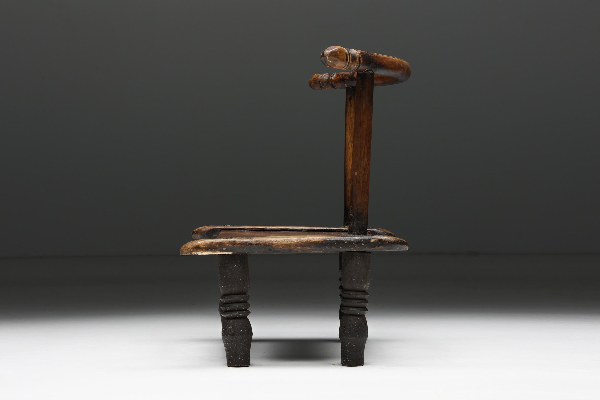 Wood Rustic Wabi-Sabi Chair, France, 20th Century For Sale