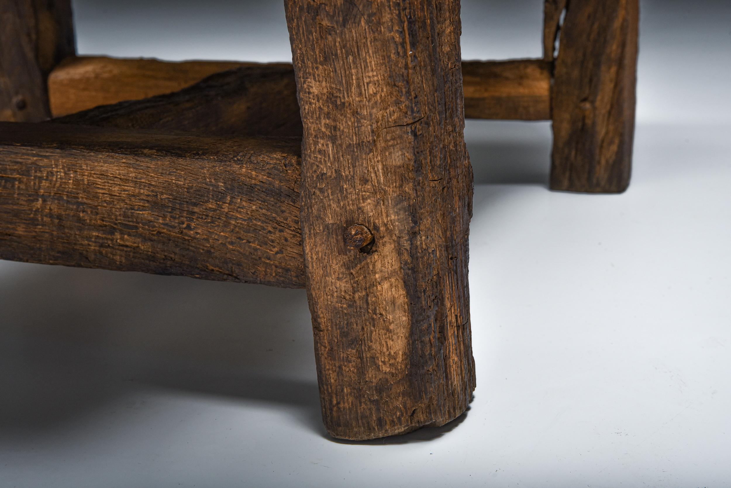 Rustic Wabi Sabi Coffee Table with Stone Top, Oriental, 1910's, Axel Vervoordt 1