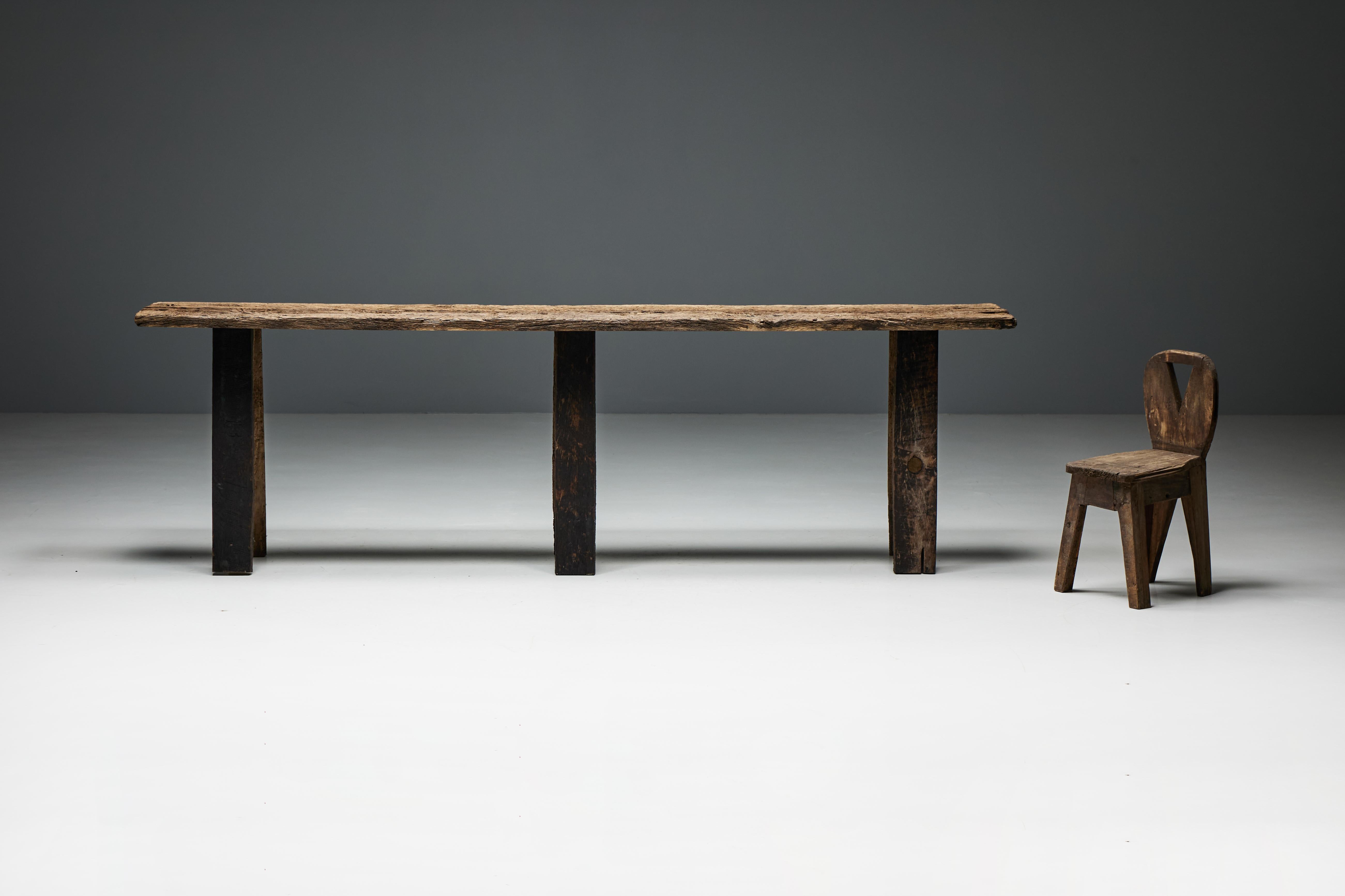 Rustic Wabi Sabi Console Table, France, 19th Century In Excellent Condition For Sale In Antwerp, BE