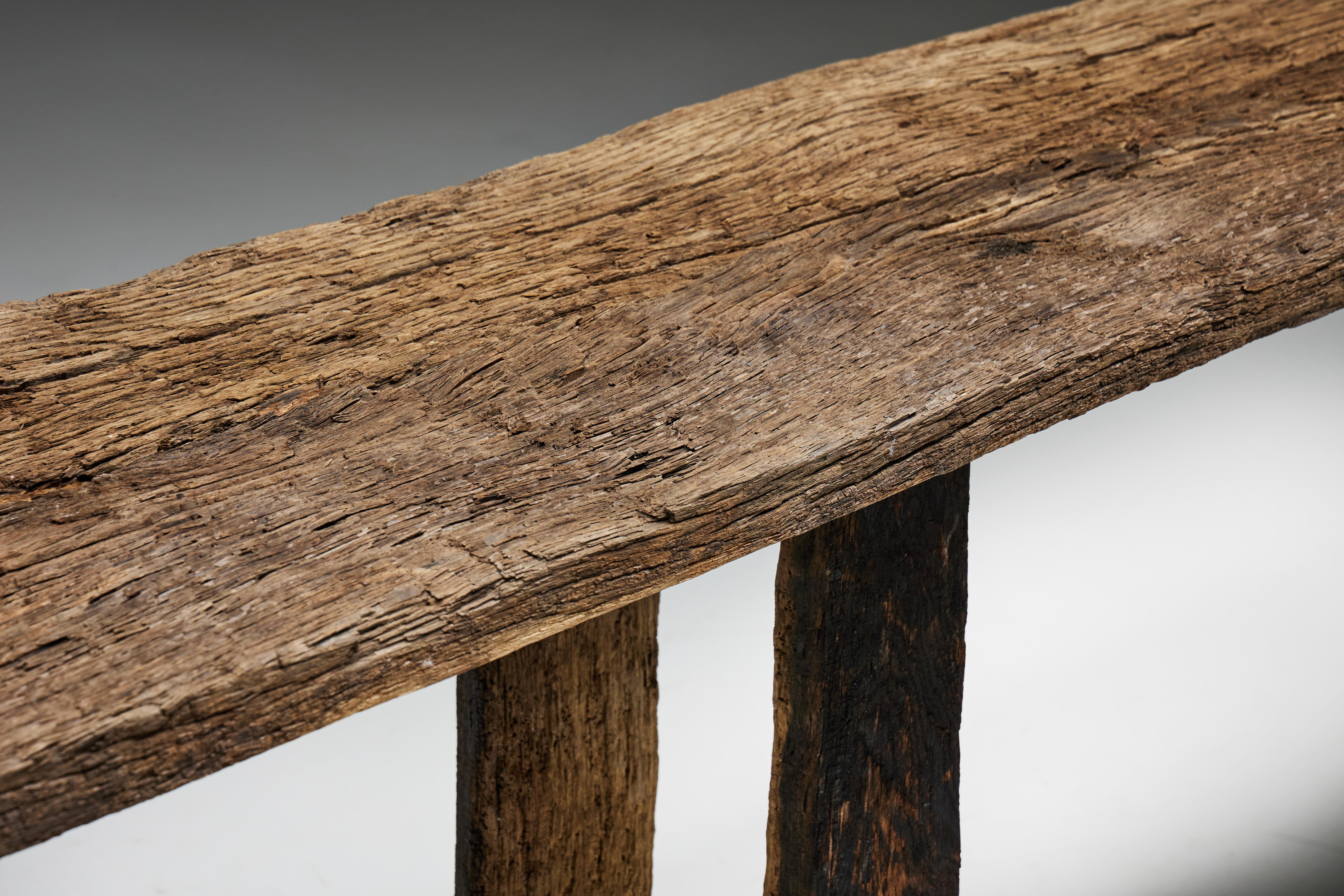Rustic Wabi Sabi Console Table, France, 19th Century For Sale 3