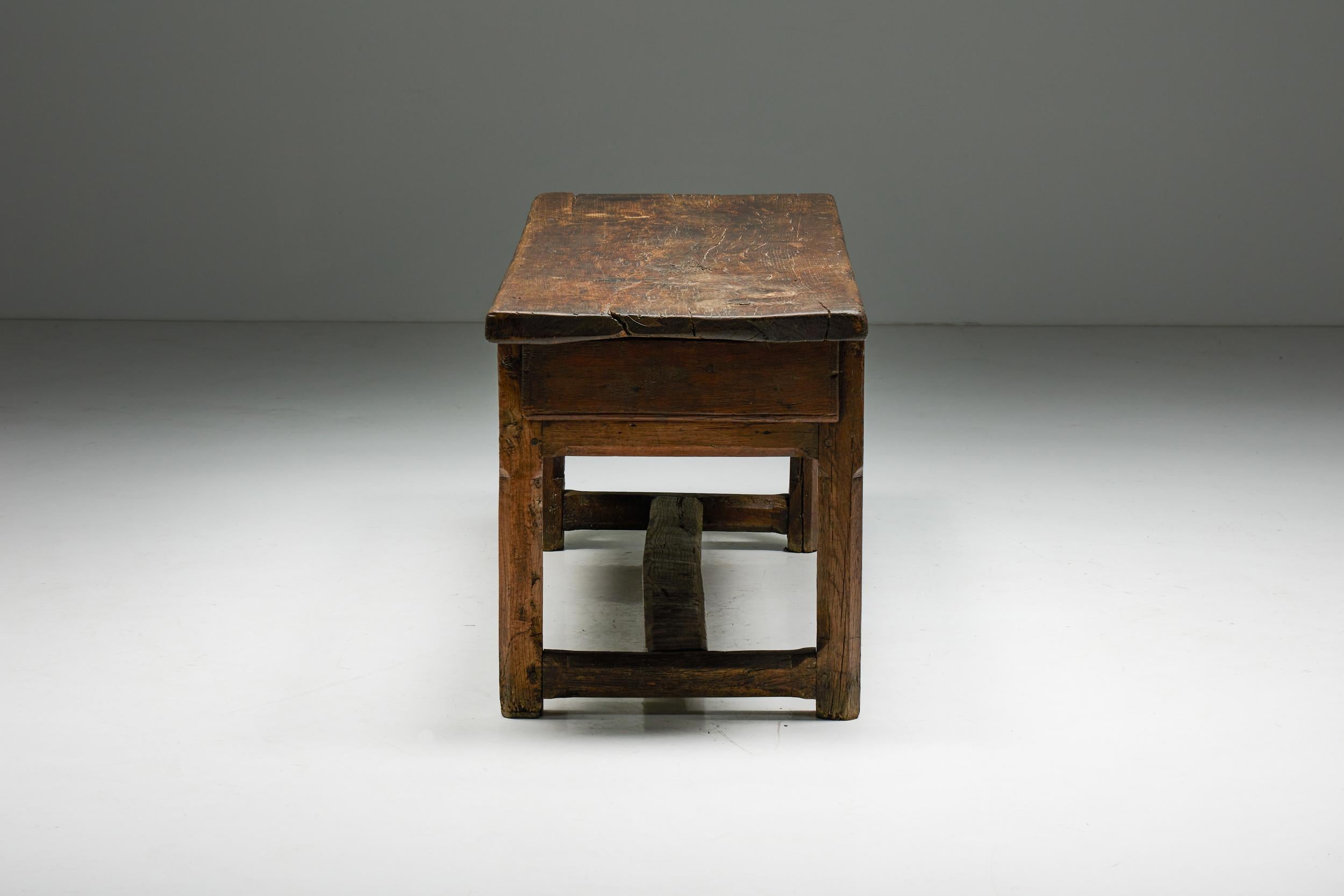 French Rustic Wabi Sabi Desk, France, 19th Century For Sale