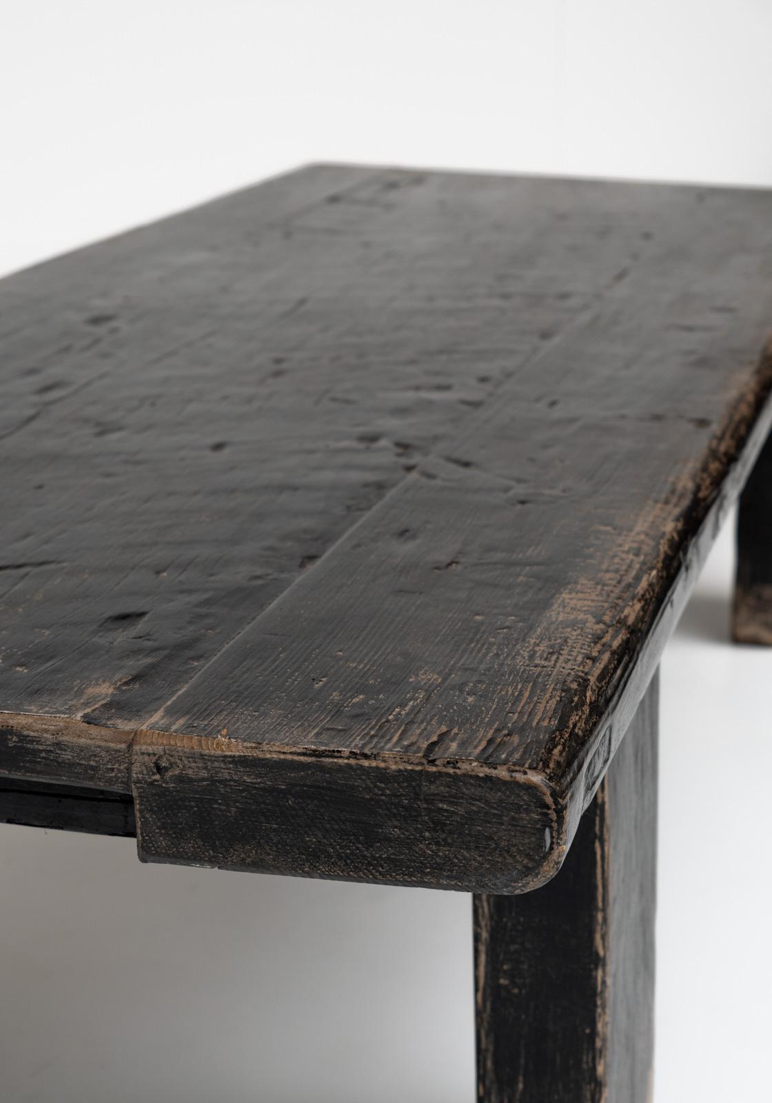 Rustic Wabi Sabi Elm Wood Coffee Table, 1960s, France 2