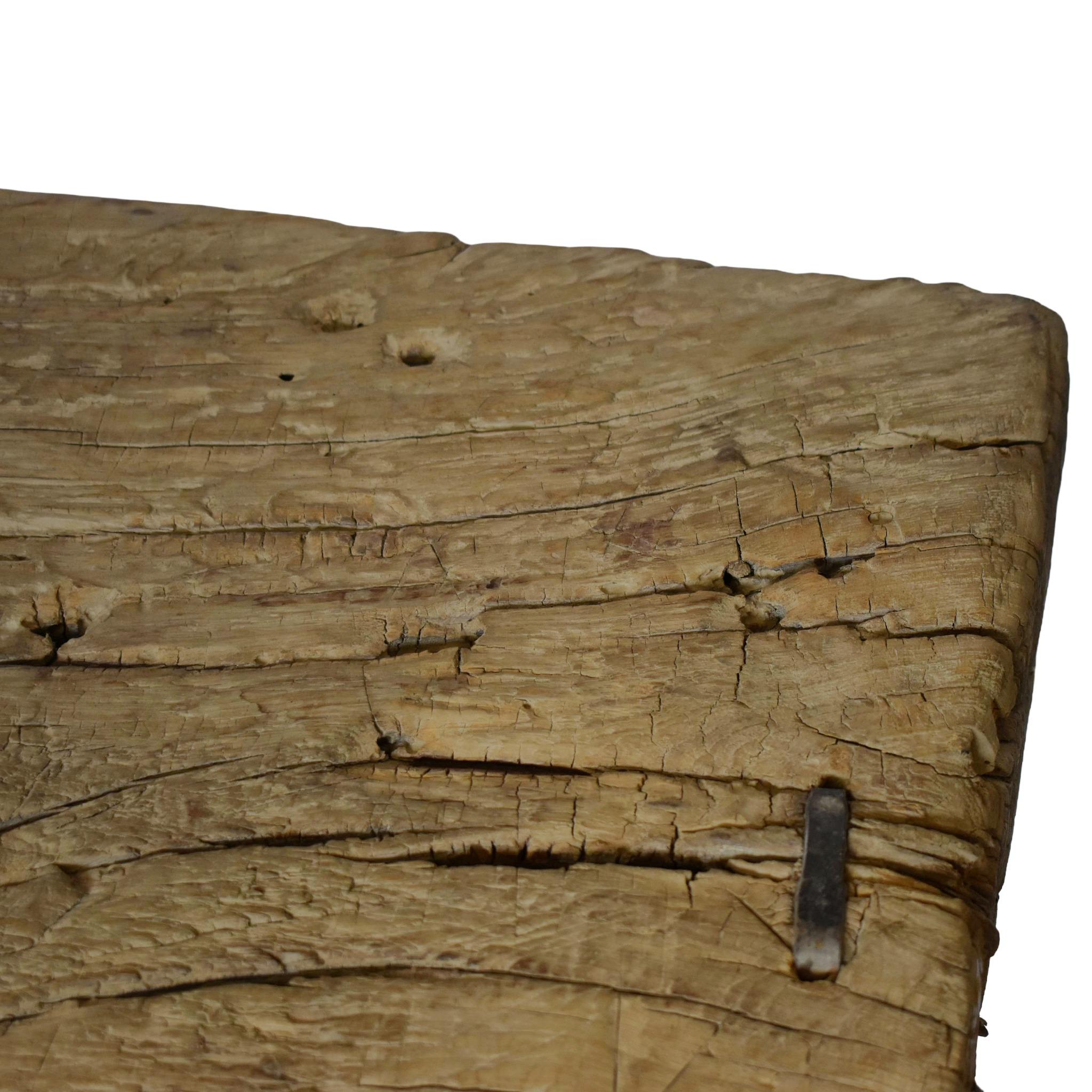 Rustico Panchina rustica Wabi Sabi in legno di olmo in vendita