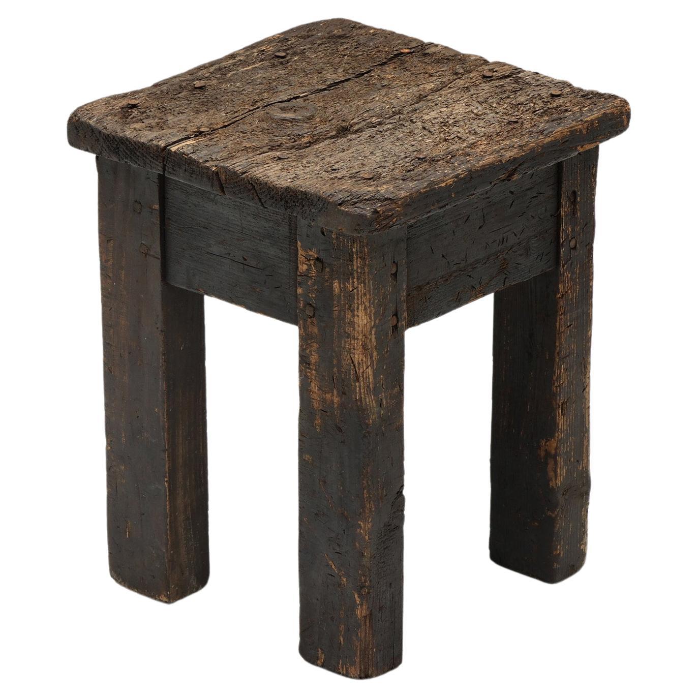 Rustic Wabi Sabi Side Table, France, 1950s