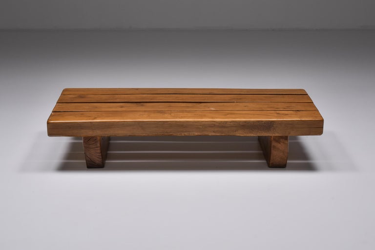 Zen, wabi-sabi, coffee table, side table, solid wood, France, 1960

A rustic modern piece that would fit well in an Axel Vervoordt inspired decor.
A perfect example of a wabi-sabi zen decor, in original condition.