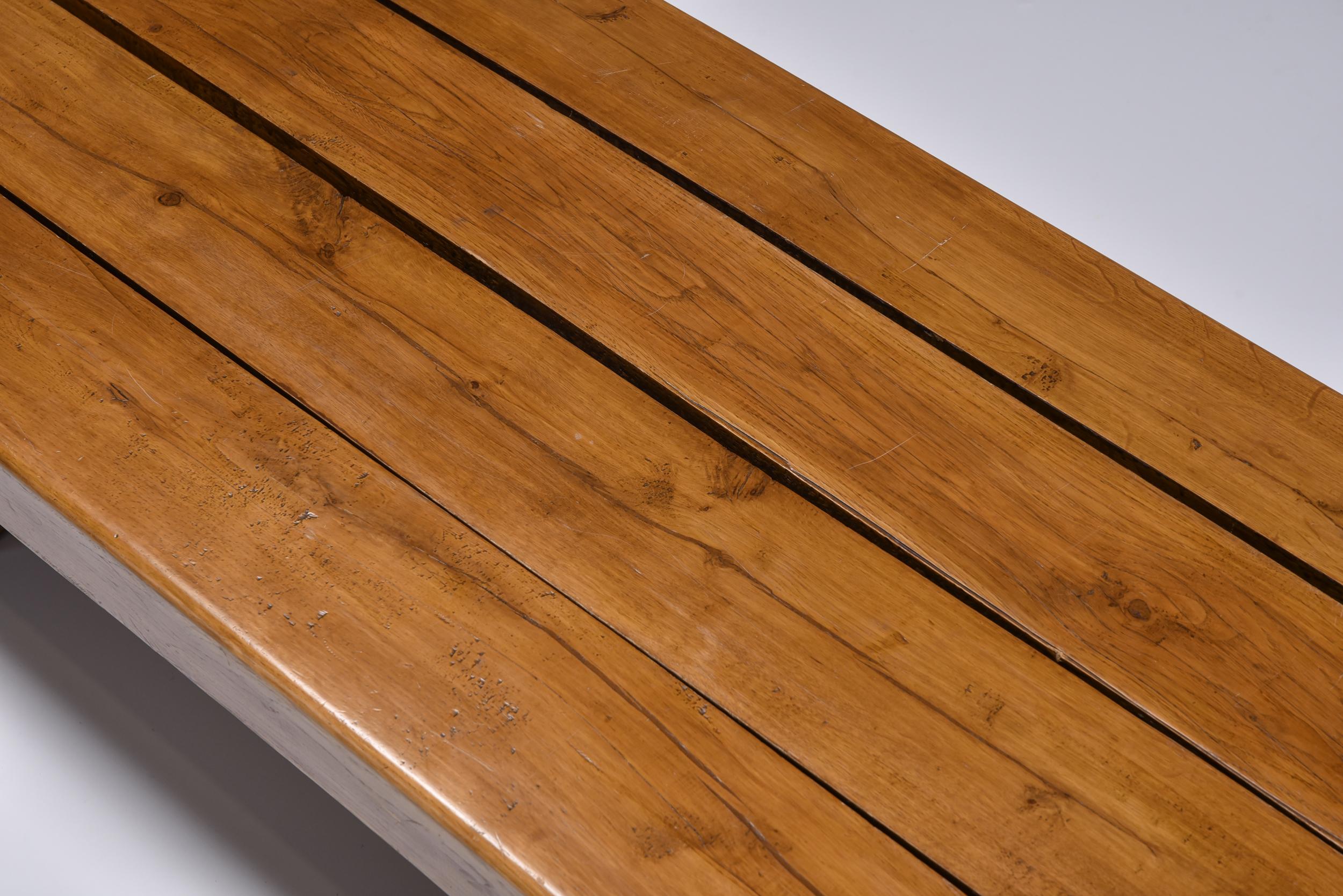 Rustic Wabi-Sabi Solid Wood Coffee Table In Excellent Condition In Antwerp, BE