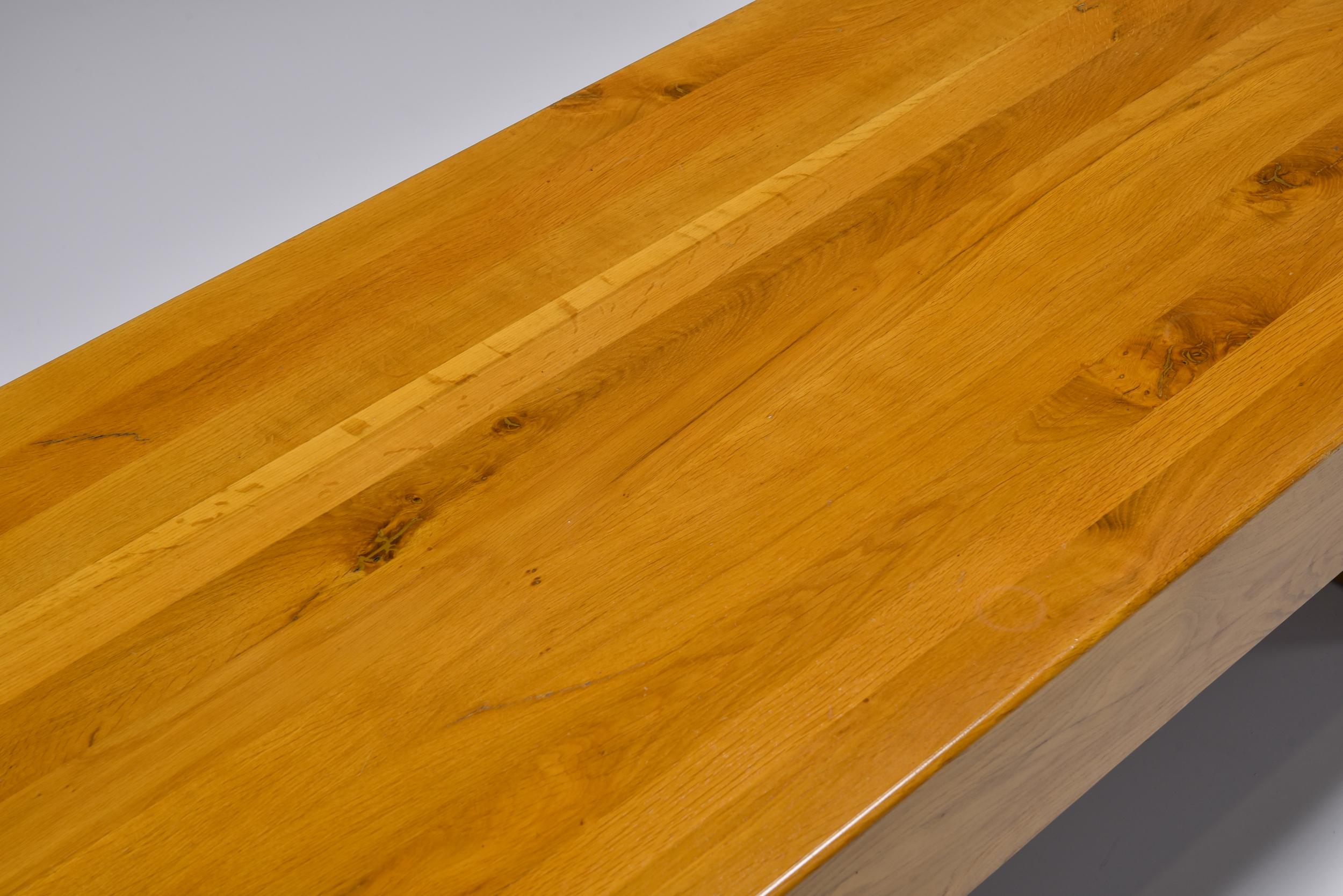 Mid-20th Century Rustic Wabi-Sabi Solid Wood Coffee Table