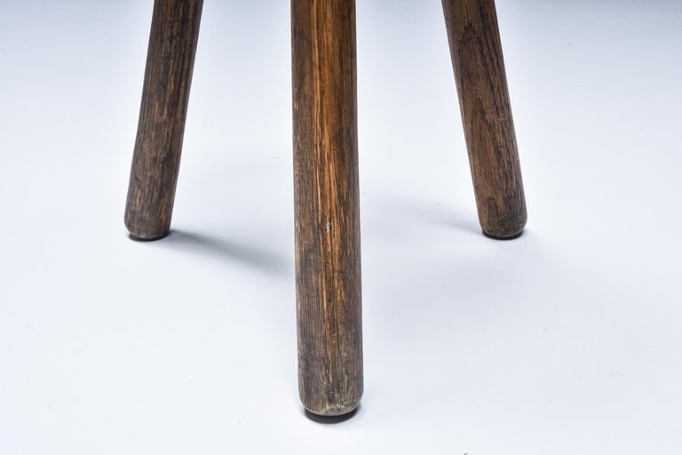Rustic Wabi Sabi Three Legged Stools, Brutalist, Mid-Century Modern 1940's For Sale 1