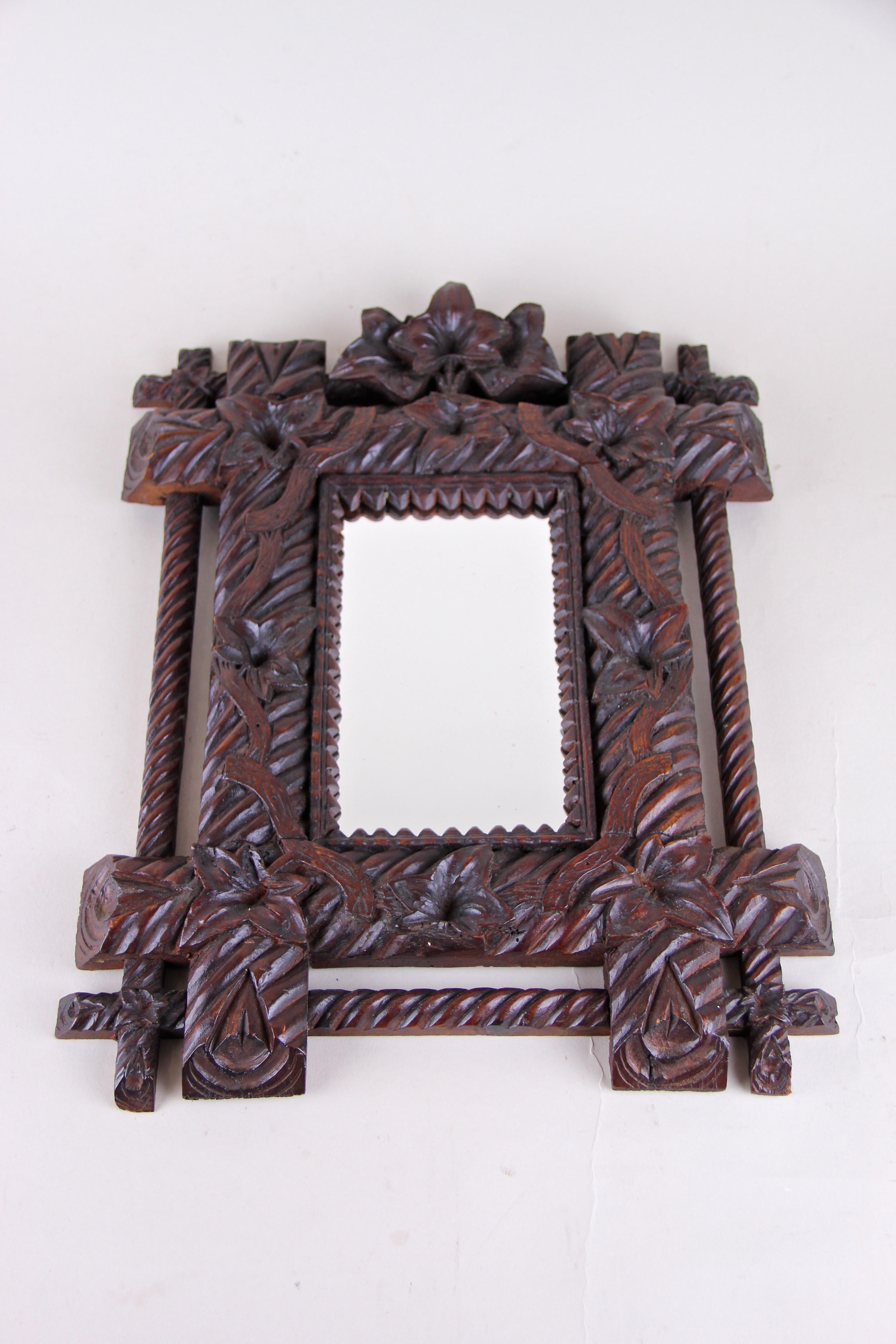 Rustic Wall Mirror Black Forest, Germany, circa 1880 2