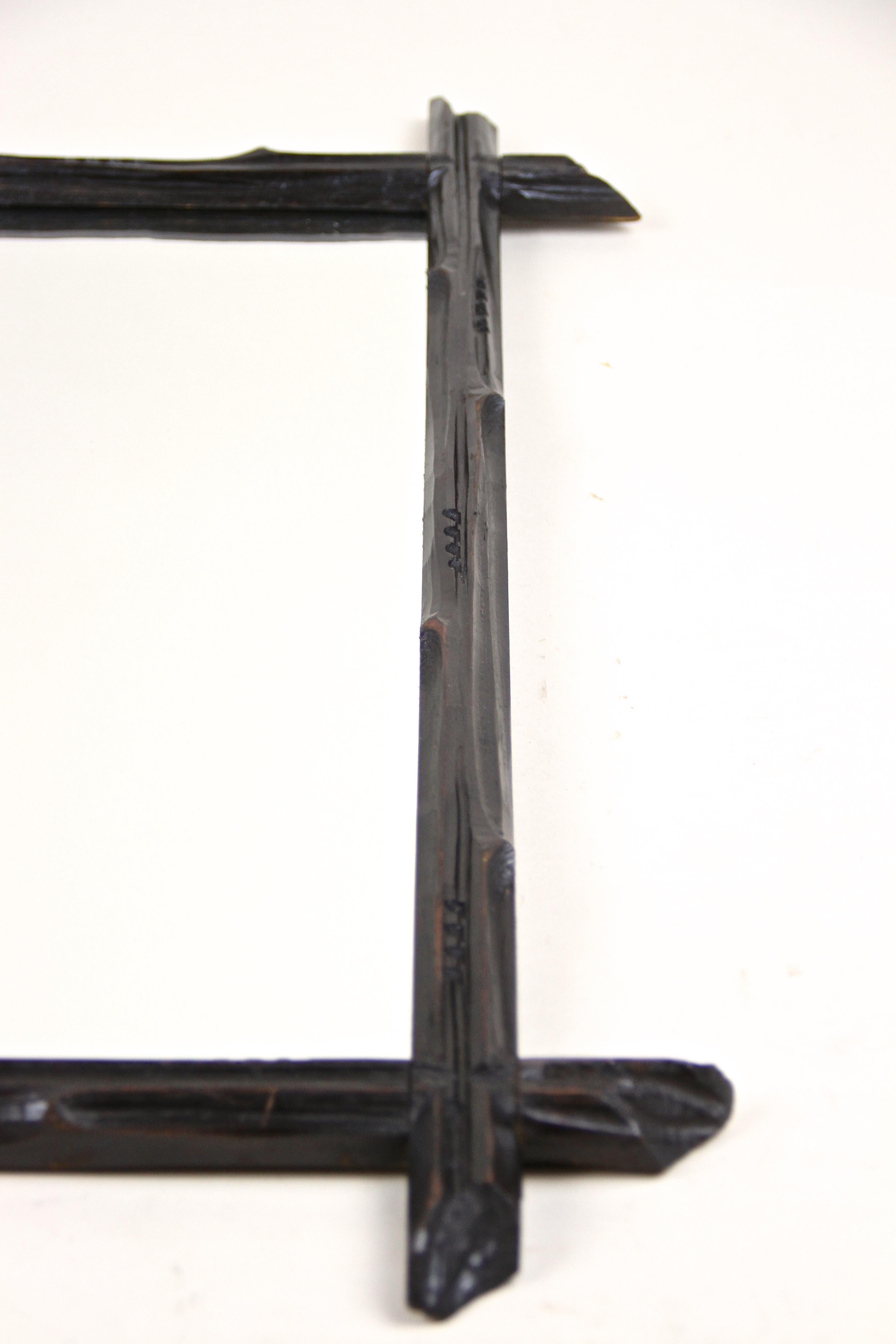 Rustic Wall Mirror Black Forest Hand Carved, Austria, circa 1880 For Sale 3
