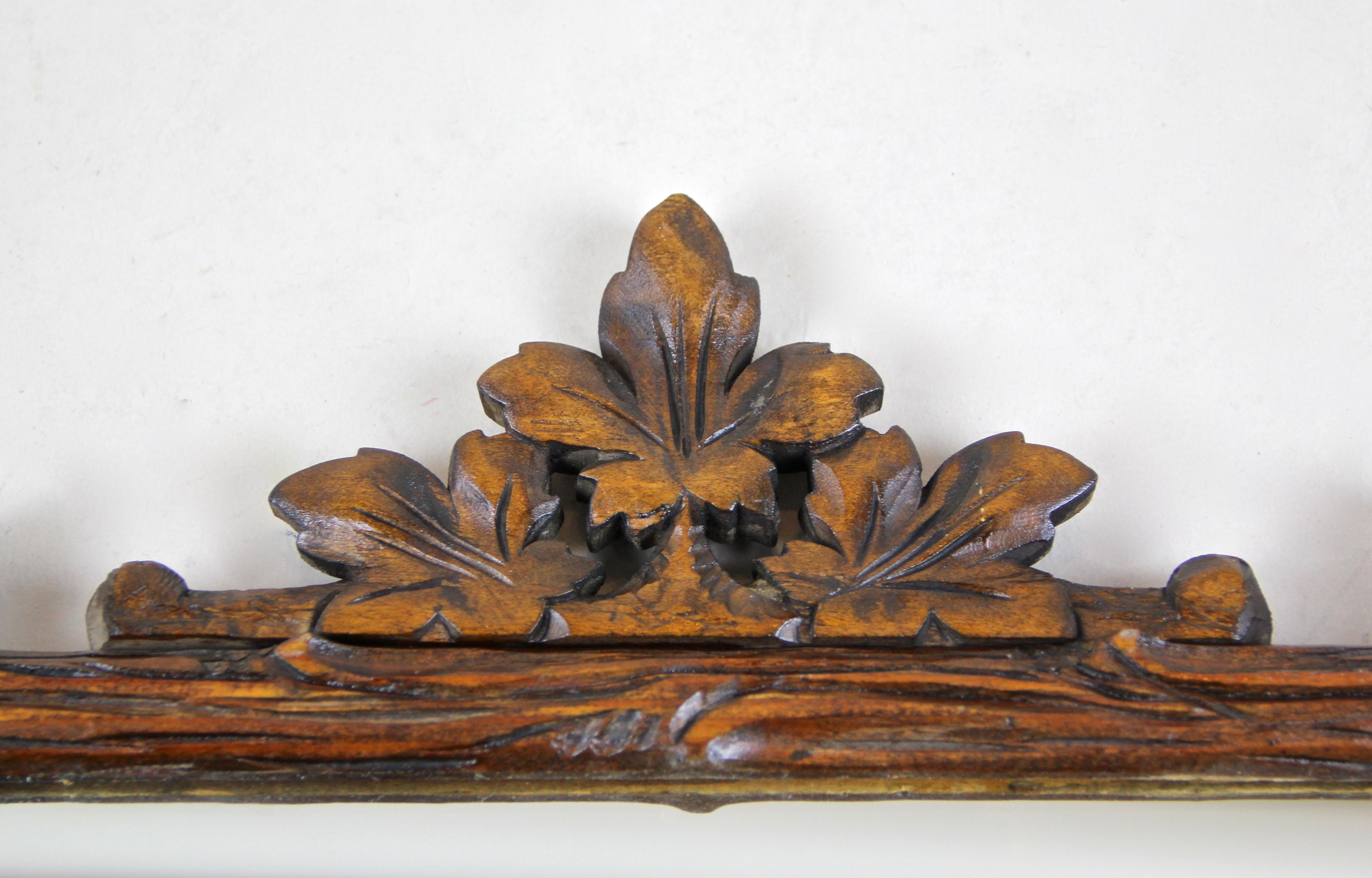 Rustic Wall Mirror Black Forest Hand Carved, Austria, circa 1890 6
