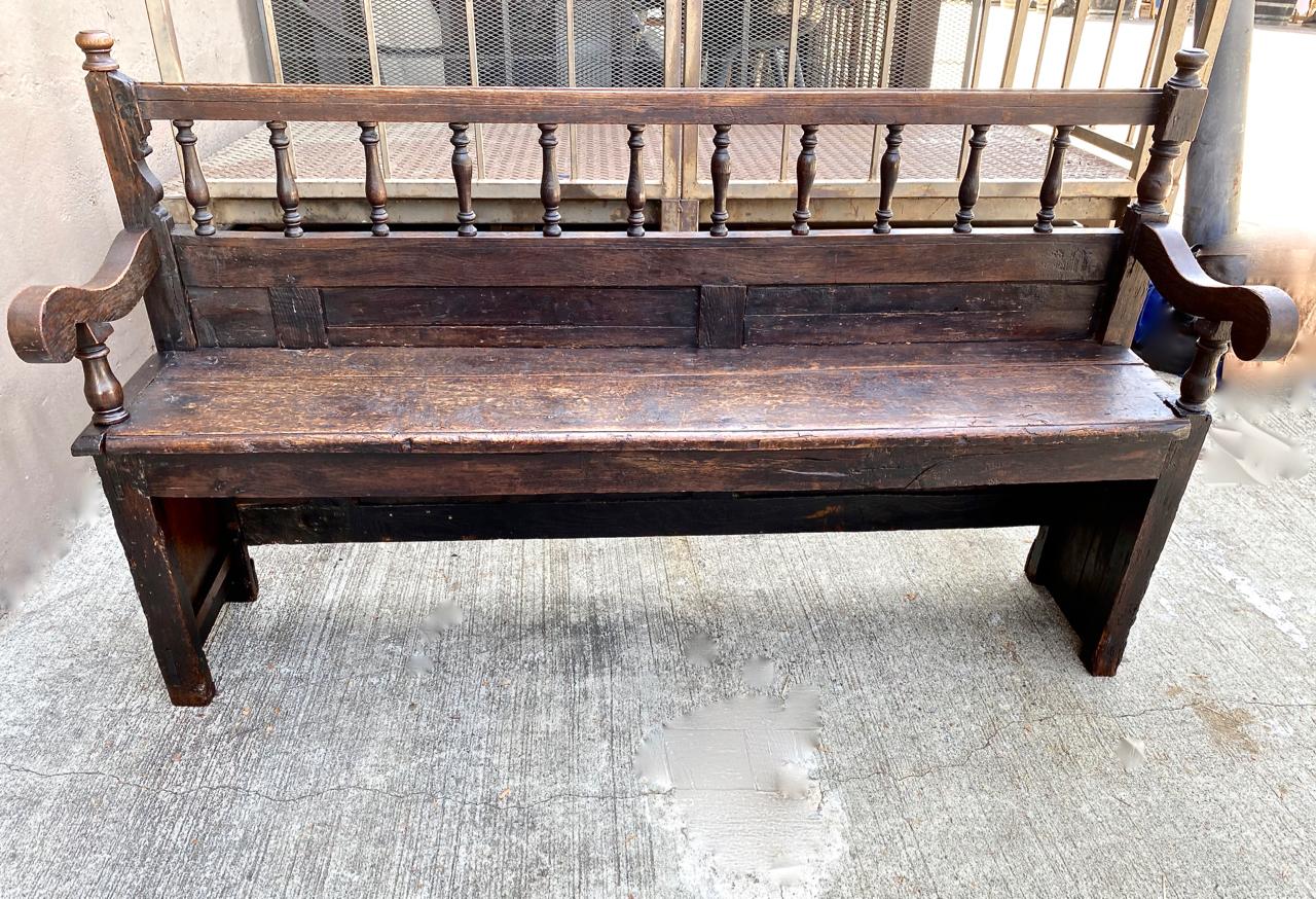18th Century and Earlier Rustic Walnut Bench, 18th-19th Century