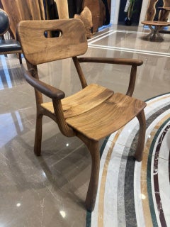 Rustic Walnut Dining Chair, Wood Chair, Wood Chair For Wood Table