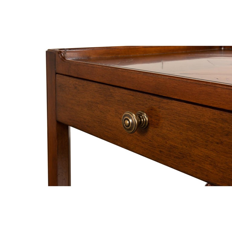 Rustic Walnut End Table For Sale at 1stDibs