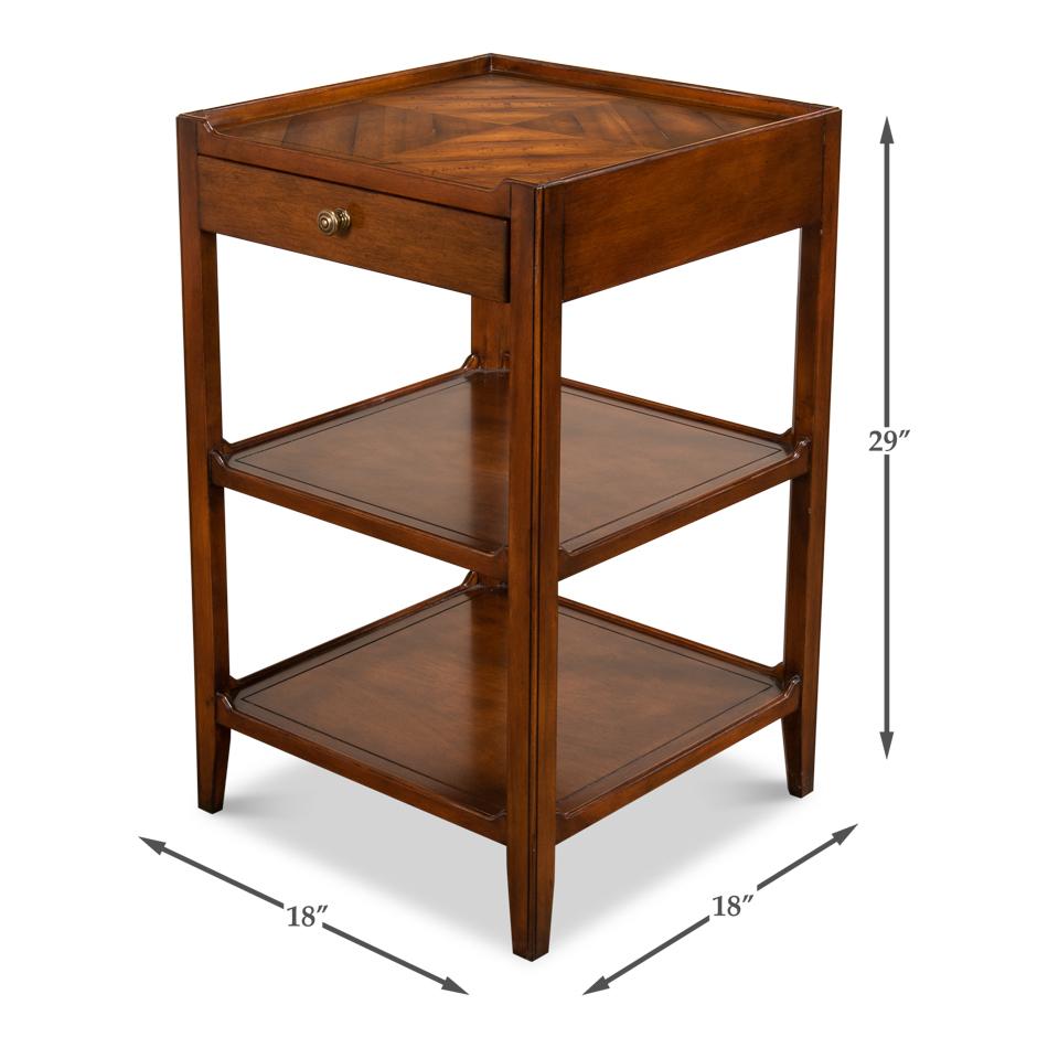 Rustic Walnut End Table For Sale 2
