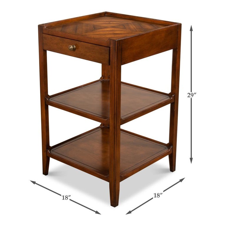 Rustic Walnut End Table For Sale at 1stDibs