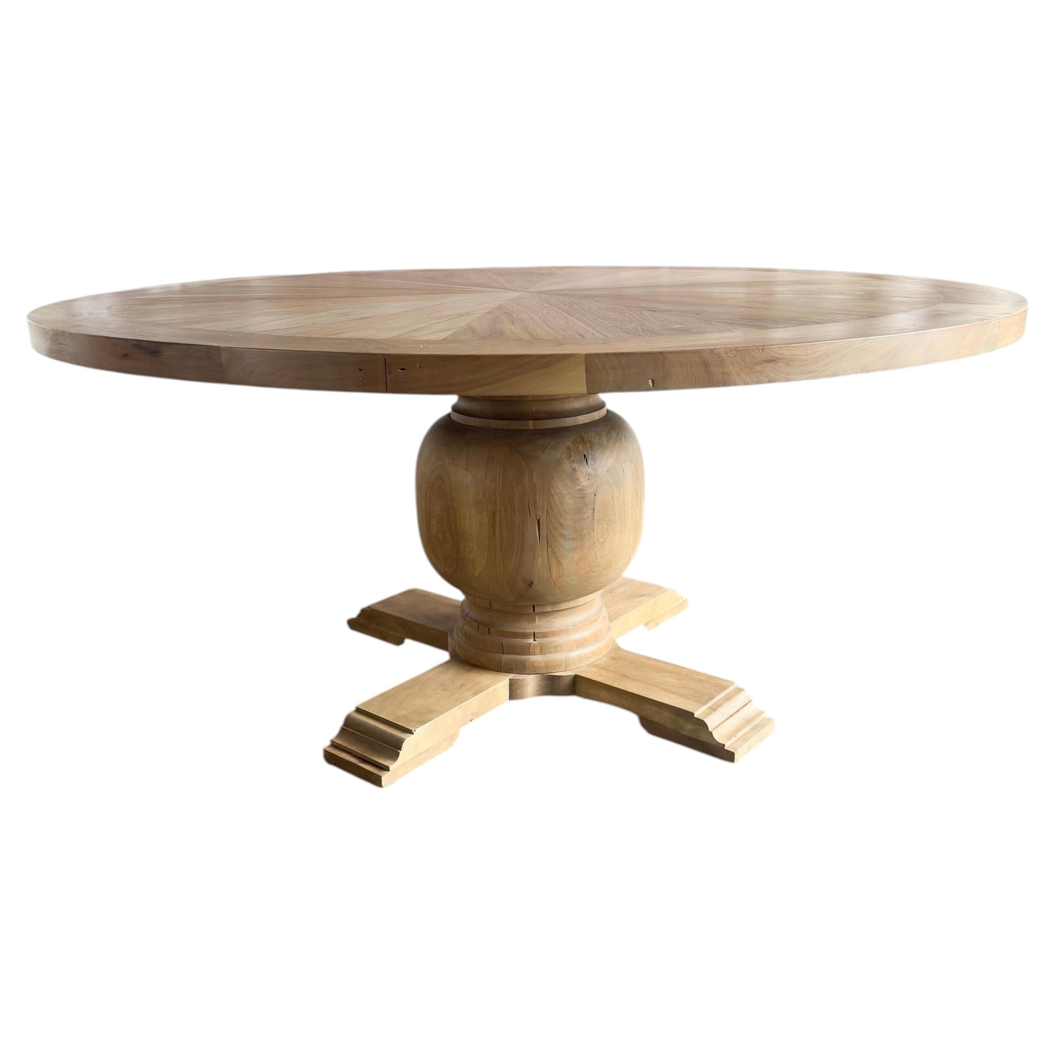 Rustic Walnut Pedestal Dining Table By Miamar Home For Sale