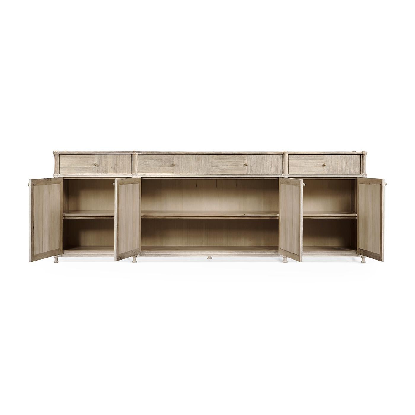 Vietnamese Rustic Washed Buffet Sideboard For Sale