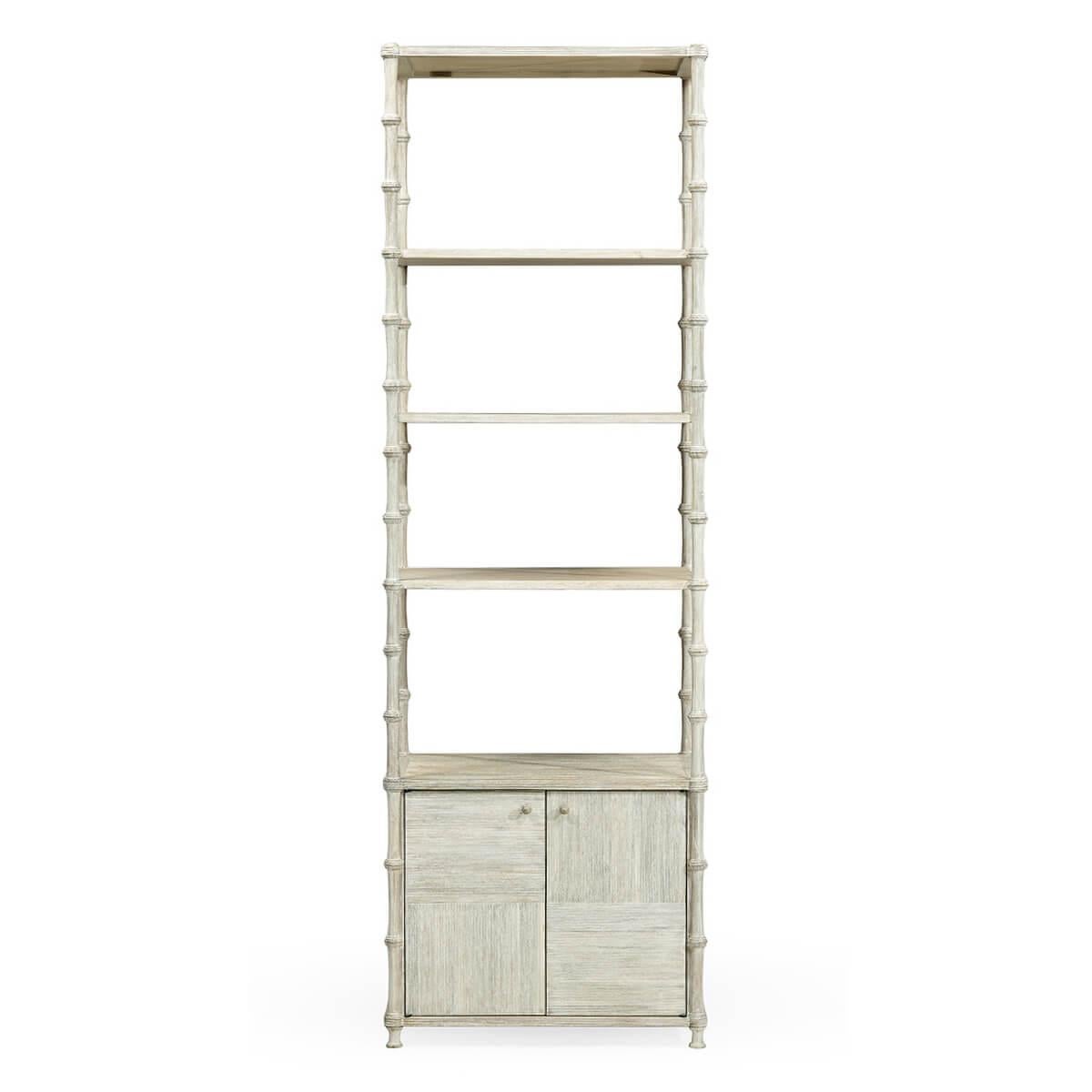 Country Rustic Washed Etagere For Sale