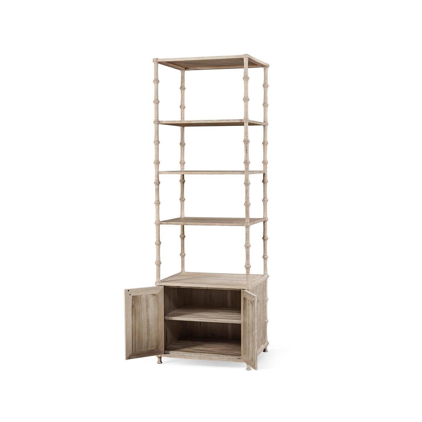 Country Rustic Washed Etagere For Sale