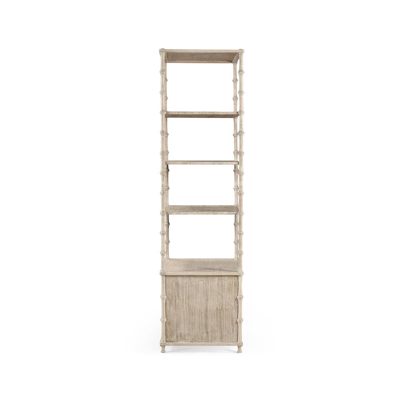 Wood Rustic Washed Etagere For Sale