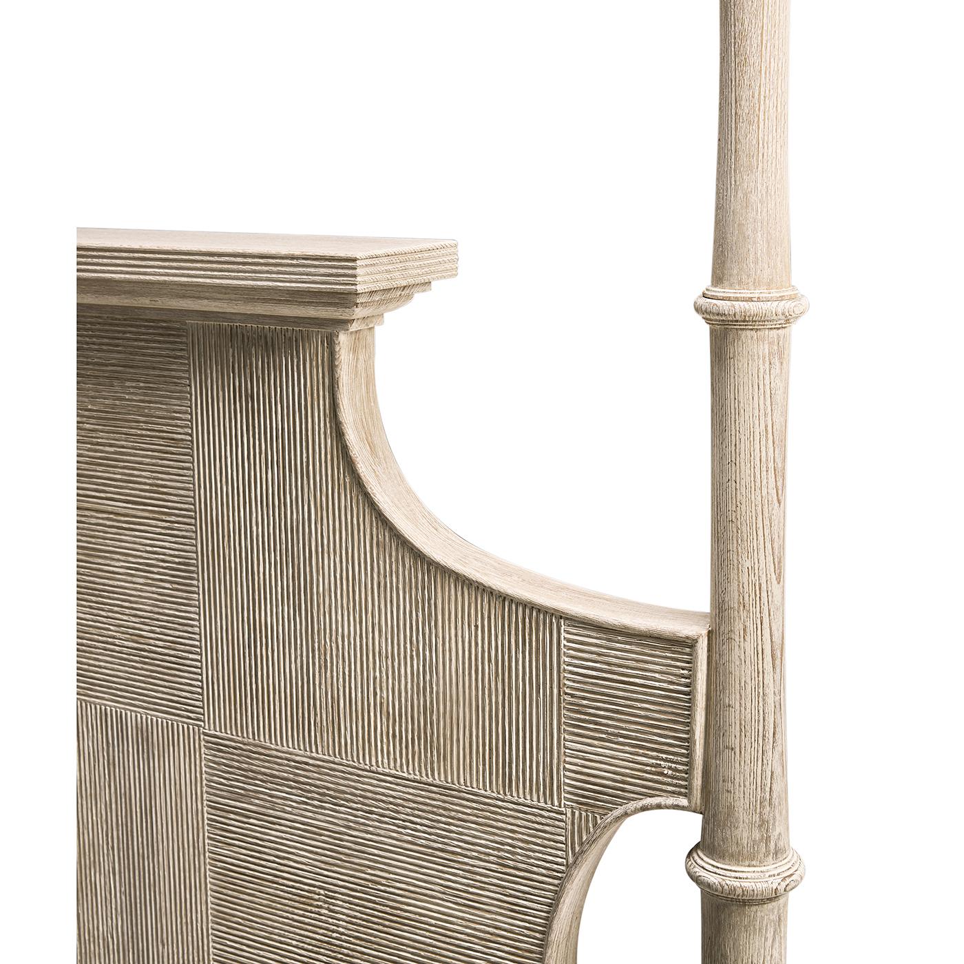 Bois Lit à colonnes rustique lavé en vente