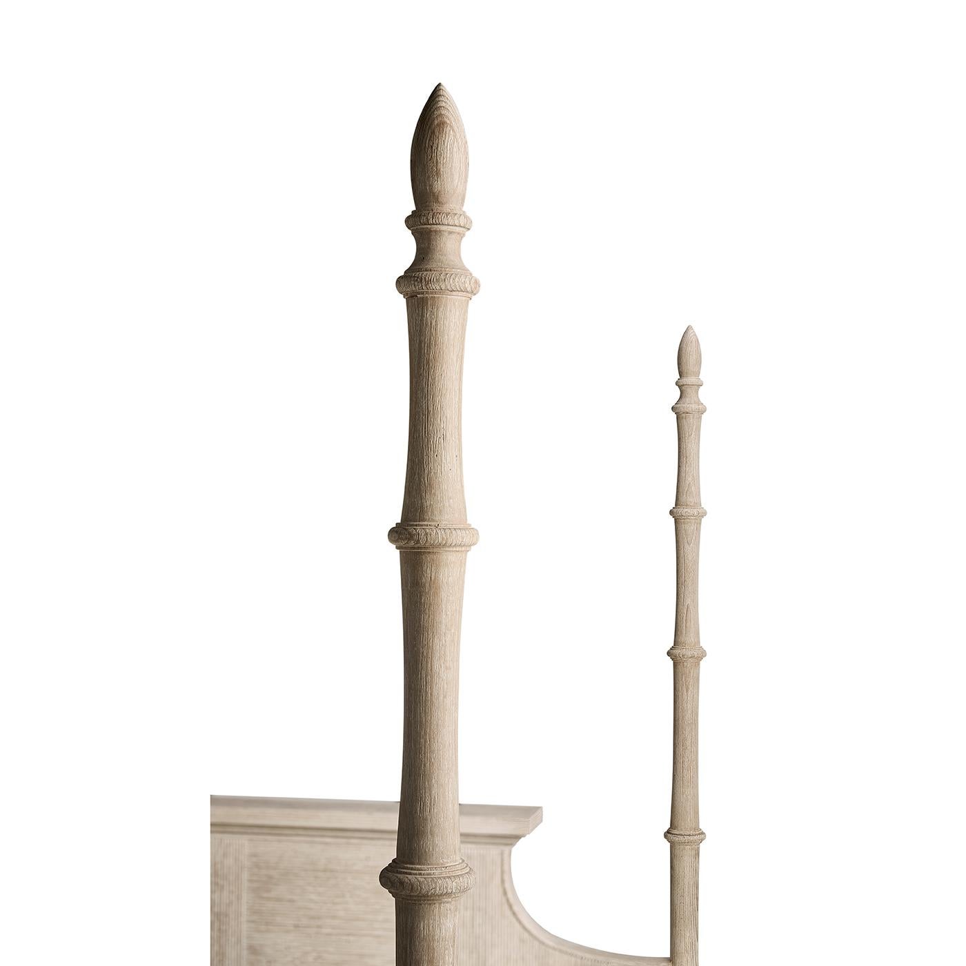 Lit à colonnes rustique lavé en vente 1