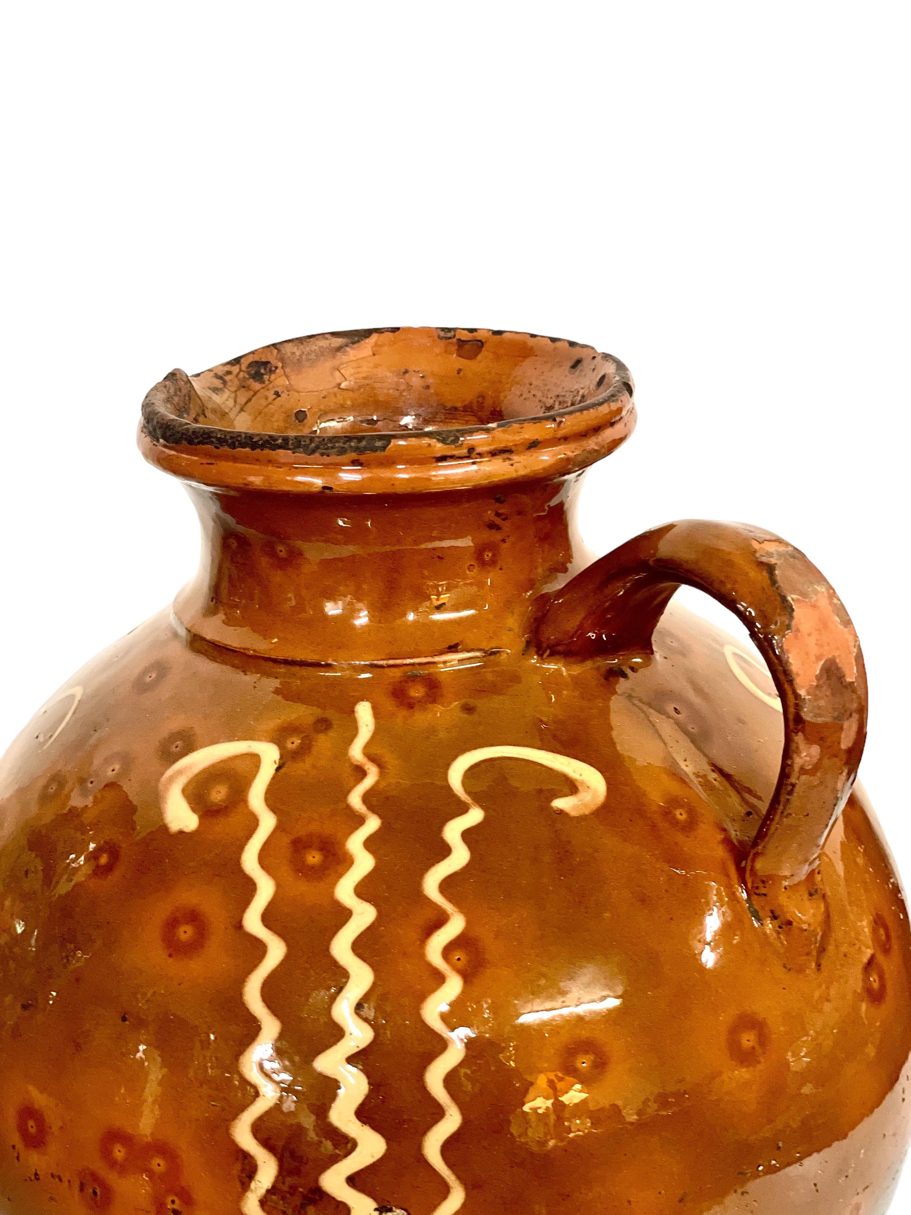 French Provincial 19th C. French Large Terracotta Water Pitcher  For Sale
