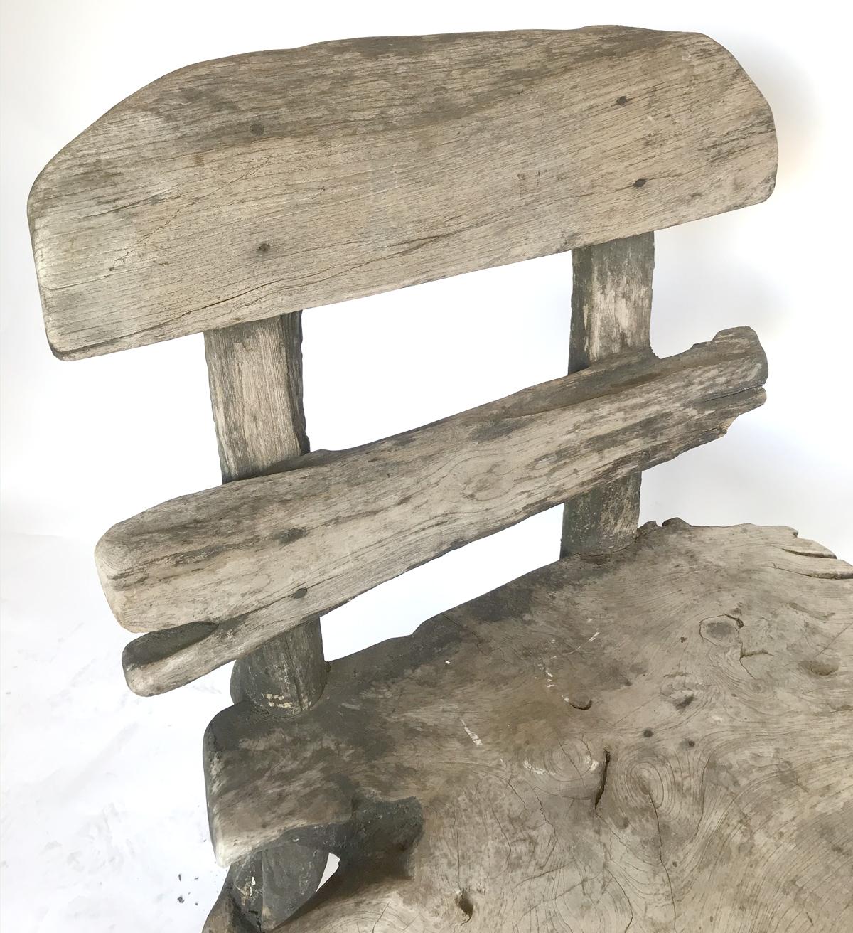 20th Century Rustic Weathered Teak Chair For Sale
