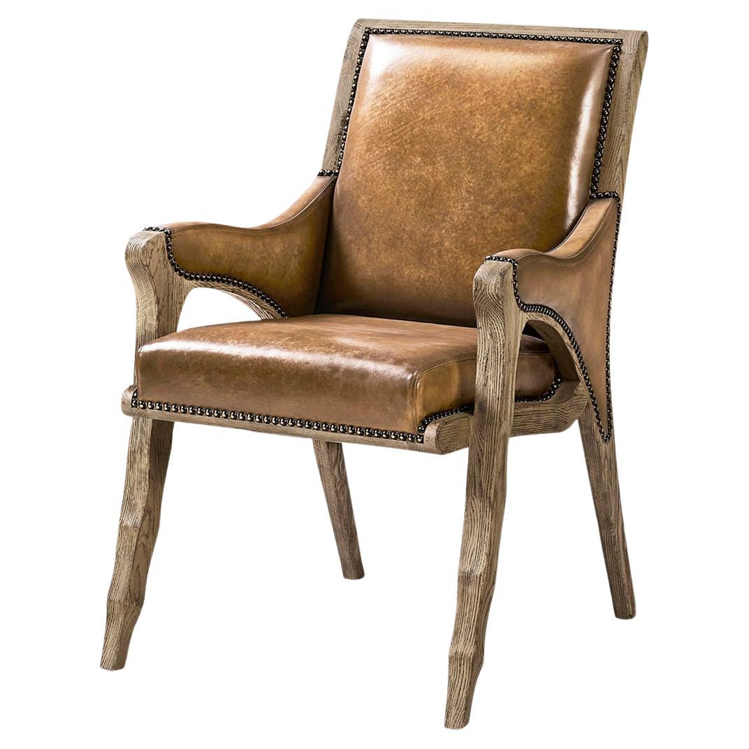 Rustic Western Leather Armchair