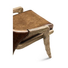 Rustic Western Leather & Hide Side Chair