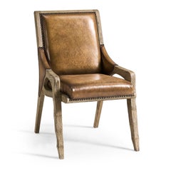 Rustic Western Leather Side Chair