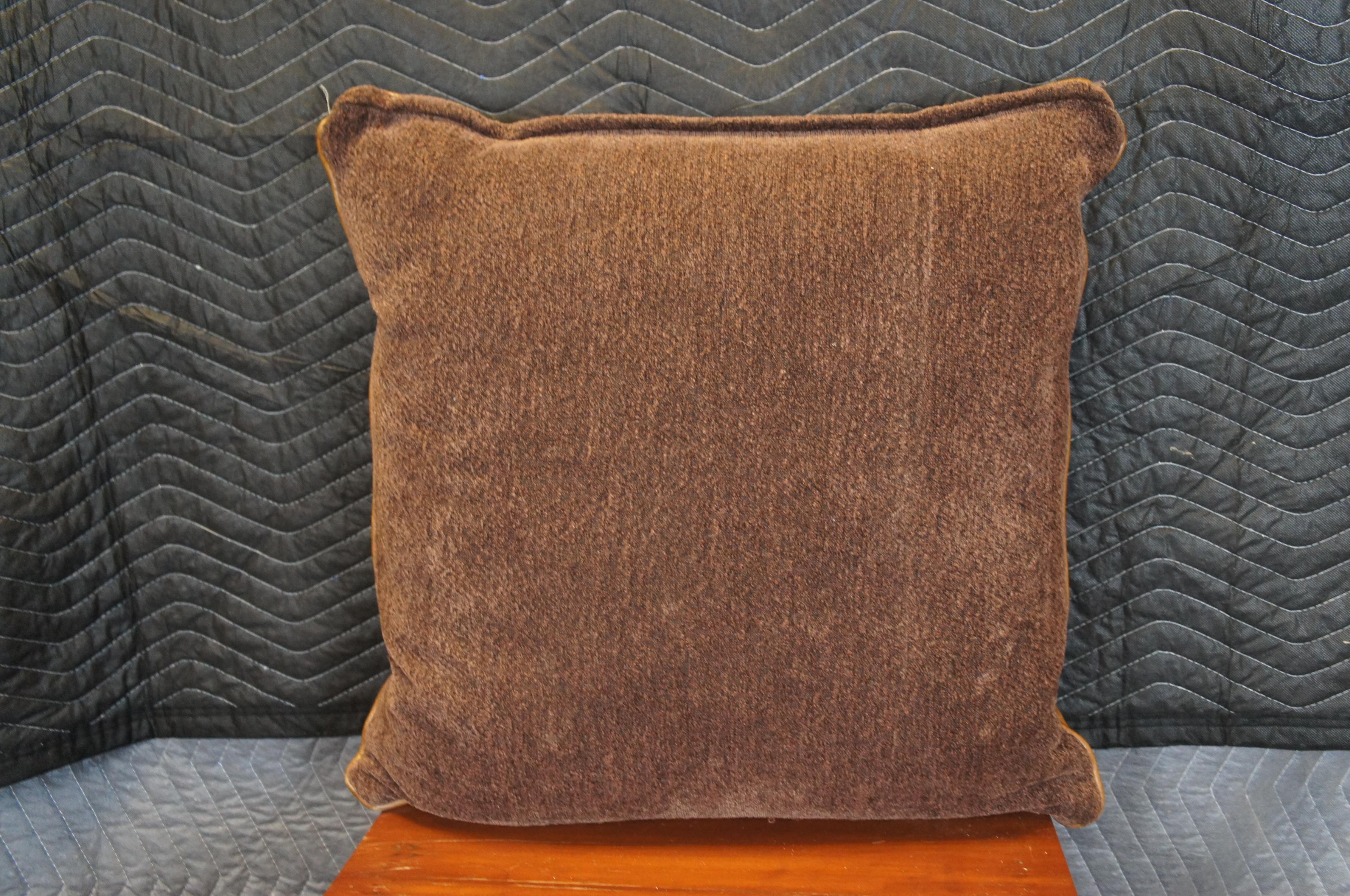 Western Tooled Leather Down Filled Lumbar Throw Accent Pillow 22