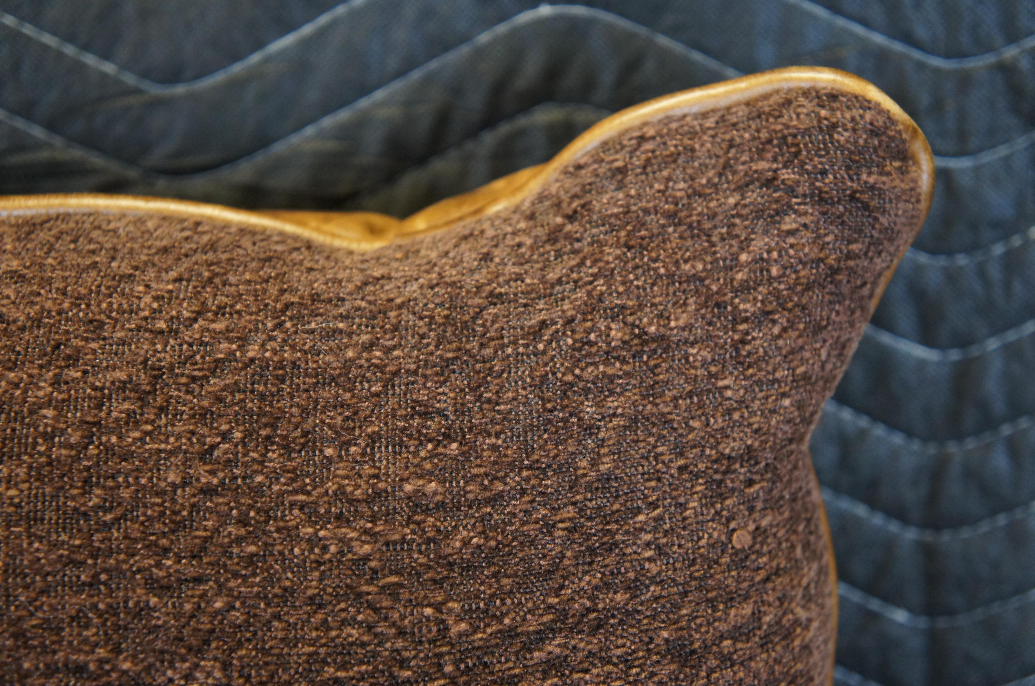 20th Century Western Tooled Leather Down Filled Lumbar Throw Accent Pillow 22