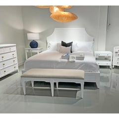 Rustic White Painted Bench