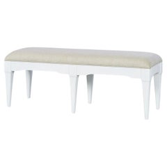 Rustic White Painted Bench
