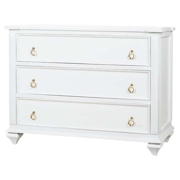 Rustic White Painted European Commode For Sale at 1stDibs