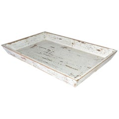 Rustic White Painted Provincial Style Chinese Tea Tray
