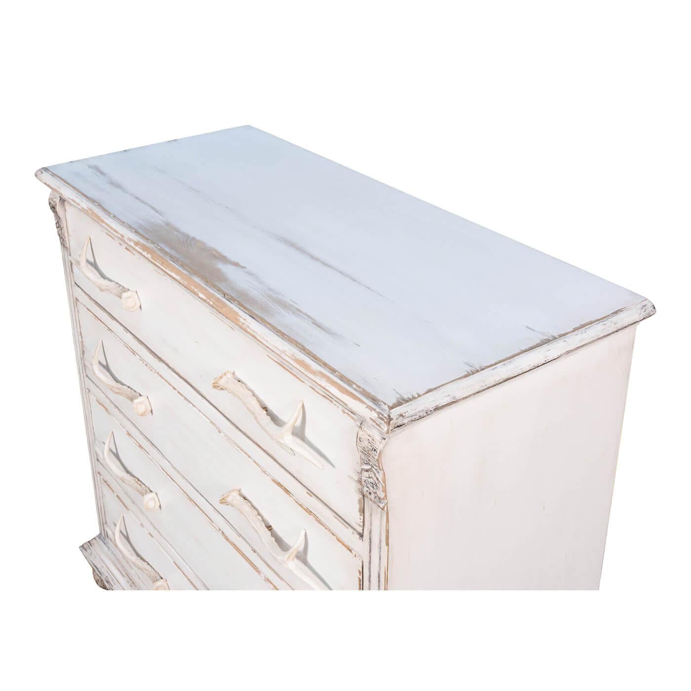 Asian Rustic Whitewash Dresser For Sale