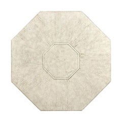 Rustic Whitewash Octagonal Side Table